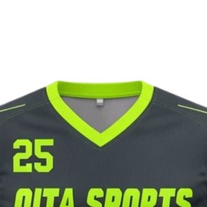 Maillot de lacrosse unisexe noir et vert en polyester, coupe athlétique légère, uniforme sportif, vêtements d'entraînement - Product Image 5
