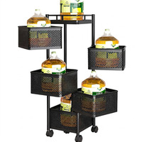 Étagère à paniers carrés à 5 niveaux pour le rangement de la cuisine