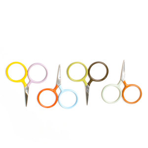 Mini ciseaux à broder circulaires bicolores en acier inoxydable à pointe aiguisée, outil de couture pour travaux d'aiguille et artisanat - Product Image 1