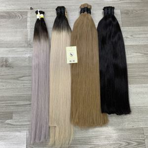 Vendedores de cabello virgen Super Double Vietnamese Hair Natural Straight Ombre Ash Blonde Bulk Hair de fábrica - Product Image 6