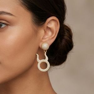 Gold Plated Moissanite <b>Drop</b> <b>Earrings</b> Number 8 Shape Women's Luxury Party Jewelry - Product Image 6