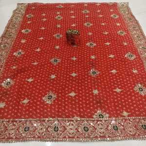 Dupatta vintage en georgette pure de qualité supérieure avec tissu imprimé et travail décoratif, tenue ethnique traditionnelle pour mariage, pour femmes - Product Image 4