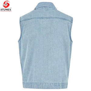 Gilet en jean personnalisé pour femme, sans manches, bleu, décontracté, tendance, fabricant de vêtements à marque privée, services OEM - Product Image 4