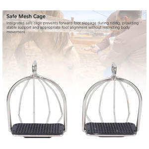 Estribos de Seguridad Reutilizables de Acero Inoxidable y Plástico para Montar a Caballo, Almohadilla Antideslizante, Diseño Duradero y Resistente, Color Personalizable, Inglés - Product Image 3