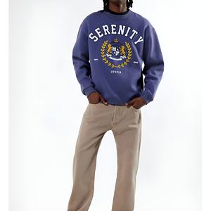 Sudadera de Cuello Redondo Extra Grande para Hombre de Alta Calidad con Logotipo Personalizado, Sudadera Informal de Algodón y Felpa, Ropa Urbana OEM - Product Image 5