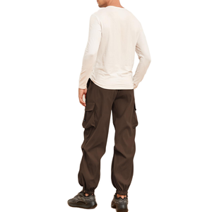 Trendy Men Loose Fit Baggy <b>Cargo</b> Pant Wide Leg Streetwear Style Custom Logo Fashion Bottoms For Men Urban Outfits Wear Pants - Product Image 3