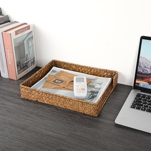 Natural Seagrass Desk Storage <b>Basket</b> Organizer Handmade Storage <b>Basket</b> Wholesale eco-friendly Made in Viet Nam - Product Image 5