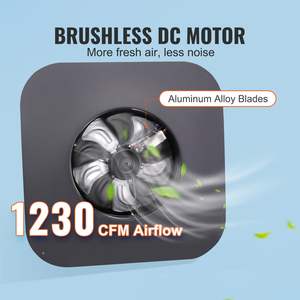 Ventilatore solare da 40 W 1230 CFM grande flusso d'aria a basso rumore resistente alle intemperie 110V adattatore Smart FCC elencato per la casa serra Garage - Product Image 3