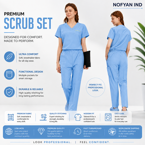 Custom Nursing Uniform <b>Sets</b> For Women Men <b>scrub</b> <b>Set</b> nurse Uniforms For Hospital Doctor Top & Pants With Multi Pocket <b>Scrub</b> <b>Set</b> - Product Image 1