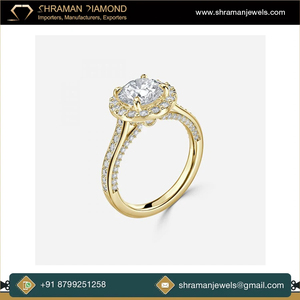 Anillos de Compromiso Personalizados de Oro Sólido de 10K, Estilo Vintage, Diseño Único, con 2 Quilates de Moissanita Engastada en Puntas, Clásicos con Halo y Pavé - Product Image 3