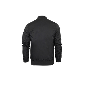 <b>Men</b>’s <b>Lightweight</b> Black Bomber <b>Jacket</b> Zipper Front Flight <b>Jacket</b> with Ribbed Cuffs, Casual Streetwear Outerwear - Product Image 2