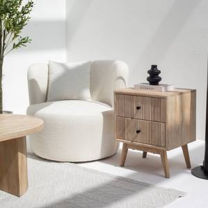 Mesita de Noche de Madera con Dos Cajones Vandana Orion Aston, Mesita de Noche Moderna de Madera Maciza - Product Image 4