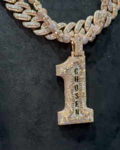 Collar de Plata de Ley 925 con Colgante de Moissanita Número 1, Cadena Cubana, Estilo Hip Hop, Letra Personalizada, Certificado GRA, Chapado en Oro - Product Image 4