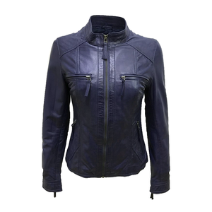 High Quality Custom Genuine <b>Leather</b> Biker Jacket Mens Slim Fit Armor Pocket Moto <b>Coat</b> Waterproof Breathable Eco-Friendly Winter - Product Image 2