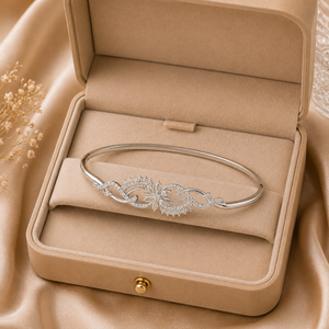 Bracelet jonc de luxe en diamants véritables |   Bijoux en or blanc avec diamant rond pour usage quotidien, mariage, fiançailles, fête, 0,60 TCW - Product Image 3