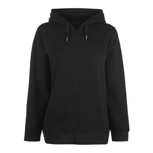Wholesale Custom Heavyweight Cotton Full Zip Up Hoodie Long Sleeve Black Color Casual Outdoor Thick Fleece Winter <b>Zipper</b> Hoodie - Product Image 1