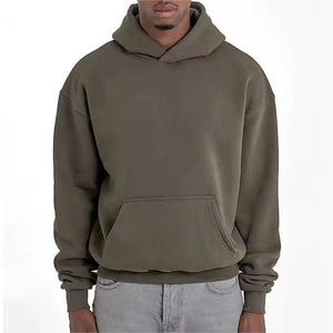 เสื้อฮู้ดดี้ผู้ชายทรงโอเวอร์ไซส์ ผ้าฝ้ายฟลีซเนื้อหนัก 500 GSM คุณภาพสูง ปักโลโก้ตามสั่ง ตัวอักษรปักอย่างดี สไตล์สตรีทแวร์ - Product Image 1