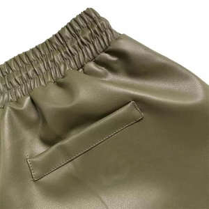 Pantalones Cortos de Cuero para Hombre, Transpirables, de Cuero PU, Negros, Unisex - Product Image 3