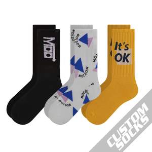 OEM Crew Men Tube Calcetines Customize Knitted Embroidered Design Made Embroidery Custom logo Cotton Sport Athletic <b>Socks</b> - Product Image 4