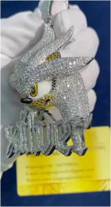 Pendentif personnalisé Sonic the Hedgehog en moissanite, argent 925, or 14 carats, certifié GRA, style hip-hop glacé - Product Image 5