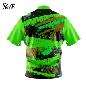 เสื้อโบว์ลิ่งแบบกลับด้านได้ ไซส์พลัส ราคาถูก สำหรับทีม พร้อมโลโก้ OEM ผลิตจากโพลีเอสเตอร์ 100% คุณภาพสูง - Product Image 2