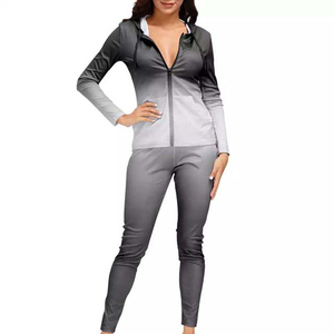 Ensemble de survêtements de jogging slim pour femmes, design personnalisé, respirant, avec fermeture éclair, pour la course à pied - Product Image 1