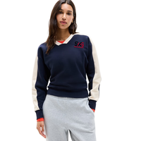 Sweat-shirt en coton pour femme, col rond, col en V, patchwork, pull-over, impression de logo personnalisé, respirant, coupe ample, haut de survêtement