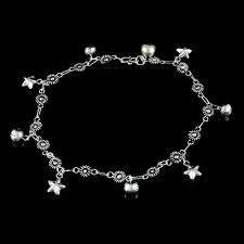 Cheville en argent sterling 925 brillant faite à la main : breloques étoile et fleur pour femmes et jeunes filles, idéale pour les mariages et les festivals - Product Image 2