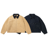 Veste de travail personnalisée avec logo, vente en gros d'usine, design vintage streetwear, coupe-vent décontracté, veste élégante pour hommes