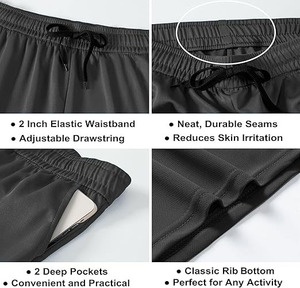 Shorts de sport écologiques pour hommes, séchage rapide, multi-packs, légers, pour la gym et l'entraînement, avec poche sécurisée pour téléphone - Product Image 5