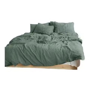 Parure de lit en satin vert émeraude 3 pièces, style simple, tissage rafraîchissant, usage domestique, lavable en machine - Product Image 5