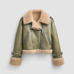 CHAQUETA DE CUERO Y PIEL DE LUJO DE ALTA CALIDAD PARA MUJER - Product Image 6