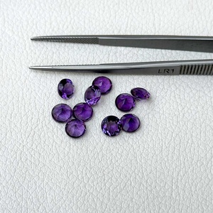 Améthyste africaine violette naturelle de 8mm, pierres précieuses rondes à facettes pour bijoux, derniers produits à la mode du fournisseur indien - Product Image 2