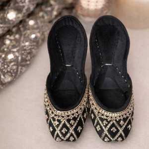 Zapatos Khussa Paquistaníes Bordados a Mano para Mujer, Zapatos Planos Tradicionales, Calzado Étnico Suave y Cómodo, OEM ODM - Product Image 5