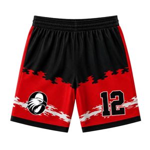 <b>Red</b> Black White Sublimation Basketball Jersey and Shorts Set Team Uniforms Comfortable Breathable Gym Sportswear Training Outfit - Product Image 4