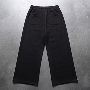 Pantalon de jogging en molleton pour homme, style streetwear hiver, avec broderie effet usé, taille à cordon de serrage et coupe large - Product Image 3