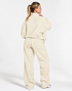 OEM <b>Women</b> Contrastline Zip Up Tracksuit Two Piece Casual Set Relaxed <b>Jacket</b> Wide Leg Pants Coordinated Outfit Wholesale Clothing - Product Image 2