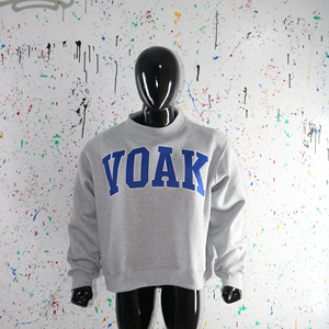 Sudadera Gris Oversize de Cuello Redondo VOAK, Unisex, Corte Regular, Tejido de Algodón, Estilo Casual Otoñal, CLUSH SPORTS - Product Image 4