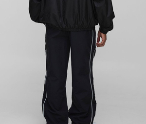 Pantalon de survêtement noir pour homme avec logo de la marque Flame, bande latérale, taille élastique, vêtement décontracté pour l'automne - Product Image 6