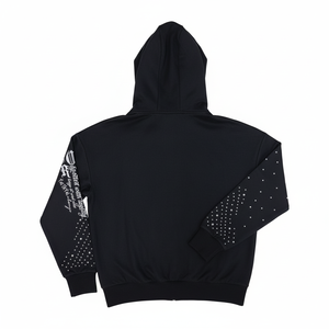 Hoodie en molleton français de haute qualité 350 g/m², avec strass, broderie personnalisée, coupe oversize pour homme et femme, disponible en plusieurs couleurs - Product Image 4