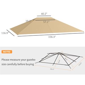 Telo di Ricambio per Gazebo Khaki 3x4 Metri Tipo Ombrellone (SOLO TELO SUPERIORE) - Product Image 3