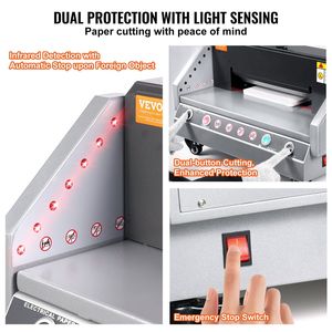 Taglierina Elettrica da Tavolo per Carta, Larghezza di Taglio 330,2 mm, Spessore di Taglio 40 mm, Macchina Tagliacarte con Controllo a Pulsante - Product Image 5