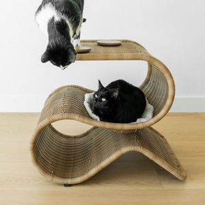 HNH Craft Modern Cotton Pet <b>Cage</b> <b>Cats</b> And Side Table Solid Rattan Frame Breathable IndoorQuadratic Shape Made in VietNam - Product Image 1