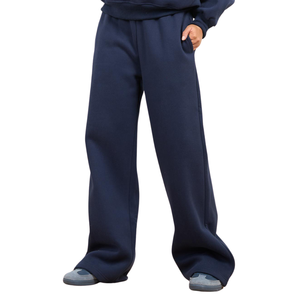 Conjunto de Sudadera Holgada con Capucha y Pantalones Anchos de Dos Piezas para Mujer, con Bolsillo Canguro, Etiqueta Personalizada, Ropa OEM ODM - Product Image 4