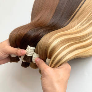 Extensiones de cabello a granel de doble estirado virgen Remy de alta calidad, cutícula alineada, cabello vietnamita crudo, cabello ruso - Product Image 3