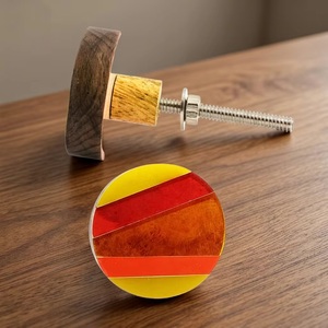 Modern Resin Wood Cabinet Knob Eco-Friendly Resin Inlay Handle for Kitchen Home Office Furniture Durable Design Multi-Function - Product Image 1