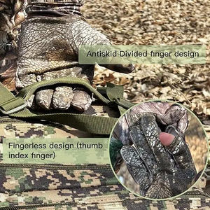 Gants de chasse convertibles camouflage – Mitaines tactiques à 2 doigts repliables – Gants de tir thermiques imperméables - Product Image 5