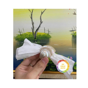 Anillo para Servilletas de Concha Marina Ecológico y Duradero al por Mayor, Soporte para Servilletas de Concha Plateado Hecho a Mano Natural para Fiestas y Cumpleaños - Product Image 4