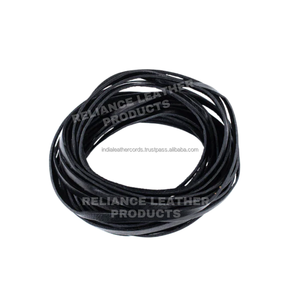 Cordón de Cuero Plano Negro de 3 mm, Tira de Cuero Suave y Duradera para Manualidades y Joyería - Product Image 1