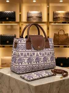 Bolso Tote Grande con Estampado de Elefantes, Bolso Bandolera con Cierre de Cremallera, Impermeable, para Playa y Viajes, para Mujer - Product Image 3